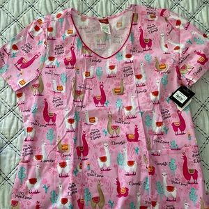 NWT Dickies Llama Scrub Top